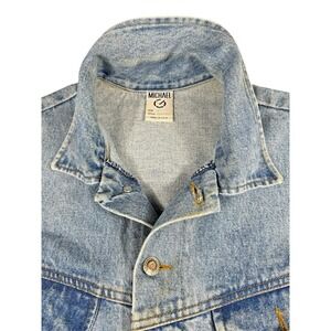Michael G Women's Cropped Light‎ Wash Denim Vest - Made in USA, Size L